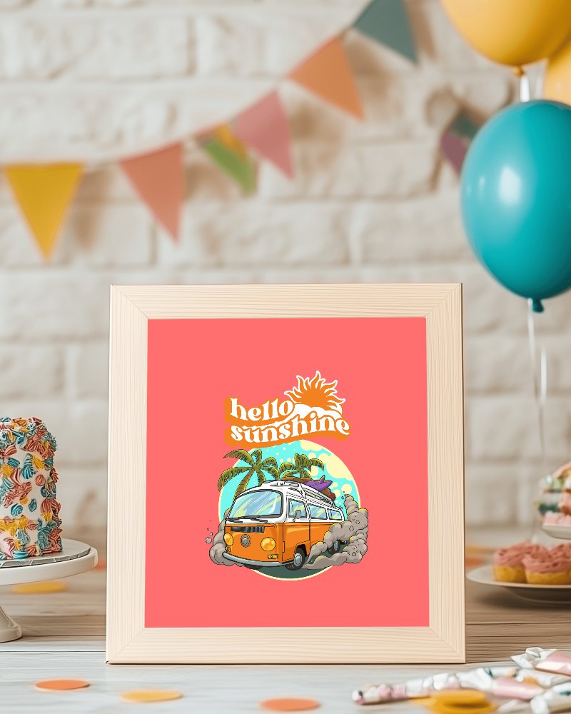 Birthday Party Frame Mockup Colorful Decorations With Cake Balloons And Pastel Banners Joyful Celebratory Setting 062