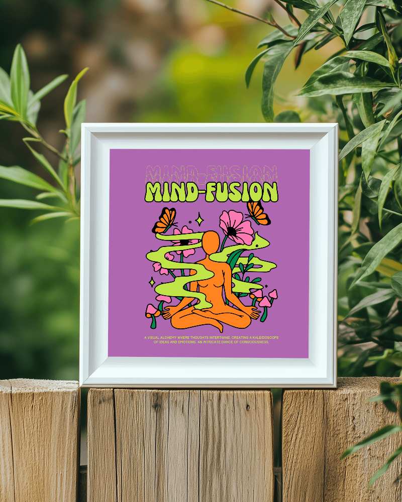 Outdoor Garden Frame Mockup Natural Greenery With Wooden Fence And Soft Sunlight Refreshing And Serene Ambience 066