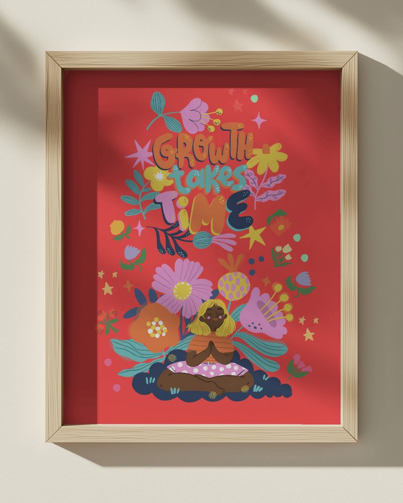 Light Wooden Photo Frame Mockup With Soft Shadow On Wall