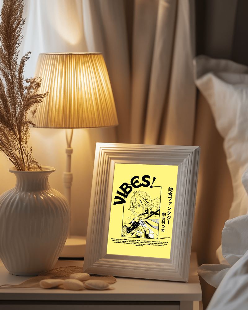 Modern Bedroom Side Table Frame Mockup Minimalist Wooden Nightstand With Photo Frame Soft Warm Lighting 080