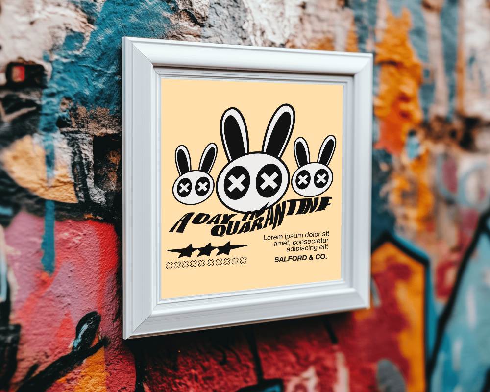 Vibrant Gradient Background Frame Mockup Bold And Eye Catching Display With Colorful Hues 082