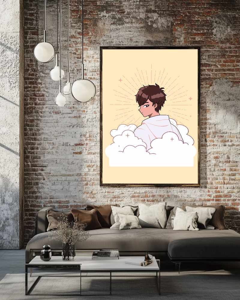 Artistic Drawing Room Frame Mockup Bold Statement Piece In Vibrant And Eclectic Interior 088