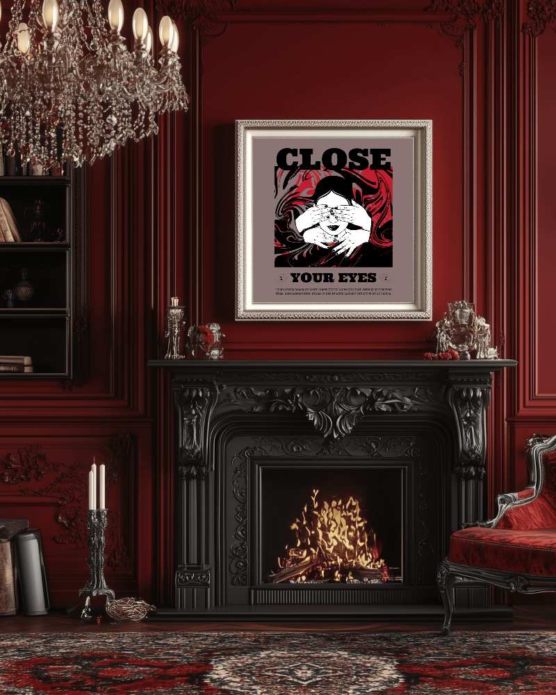 Bold Red Background Frame Mockup Vibrant And Energetic Display With Strong Color Contrast 098