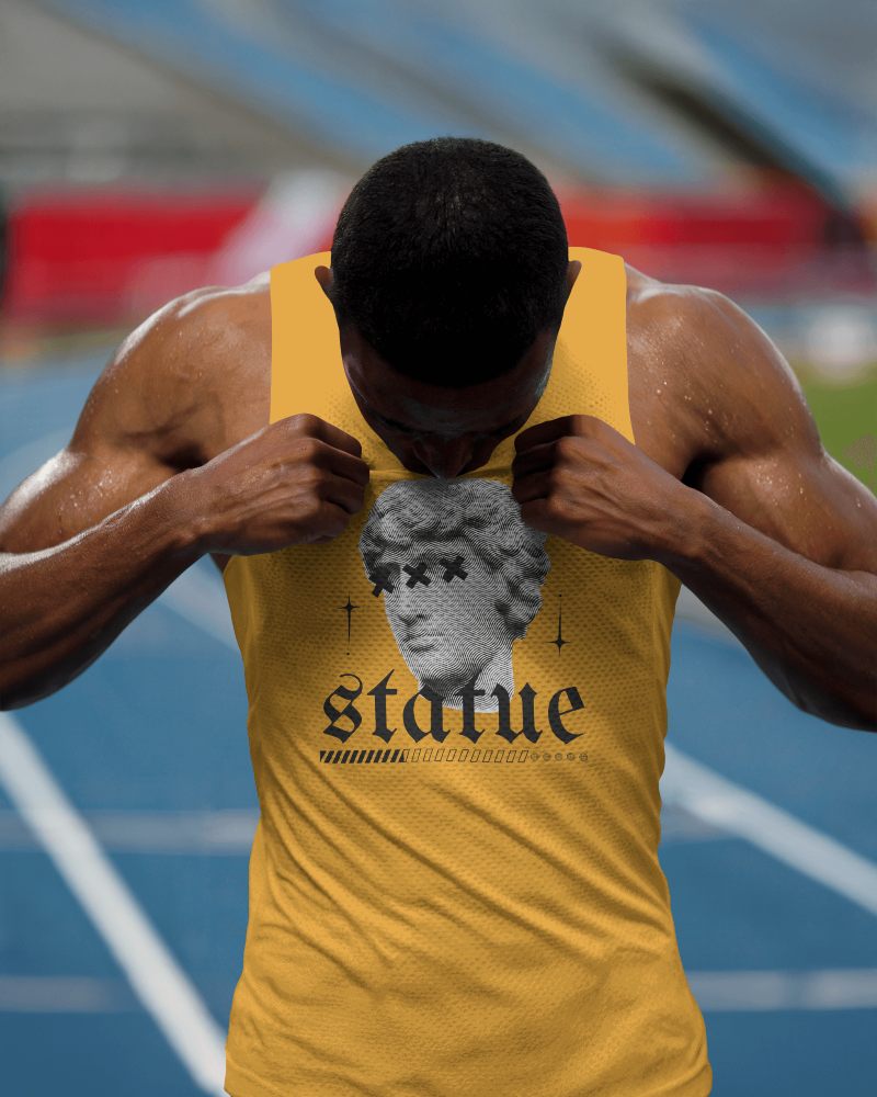 Marathon Prep Jersey Mockup Runner Contemplating Next Race