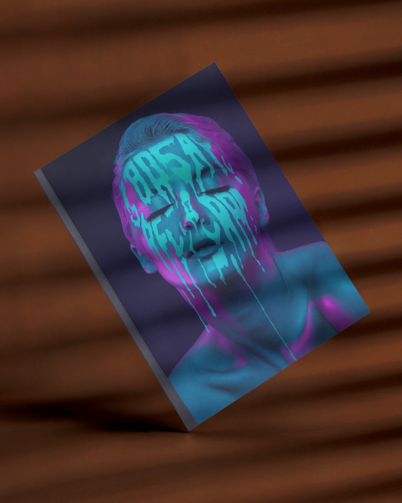 Avant Garde Magazine Mockup Edgy Graphic Design With Modern Neon Aesthetic