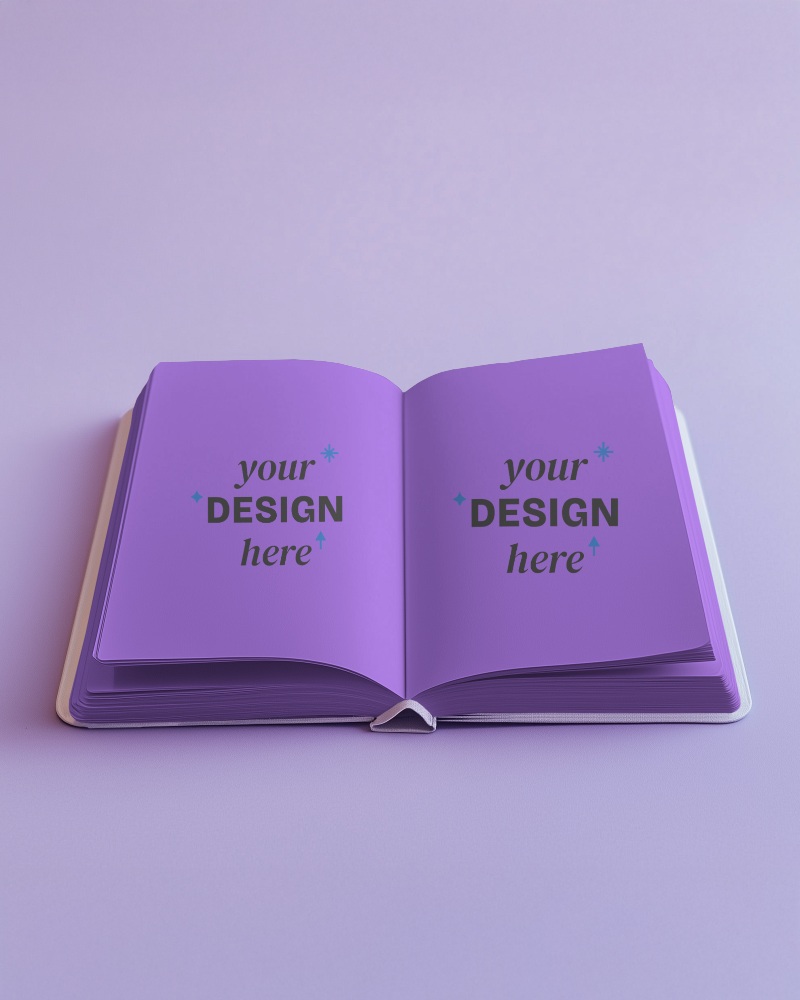 open-notebook-mockup-angled-view-double-page-layout-on-soft-purple-background-curved-pages-with-center-bookmark-elegant-and-inviting-presentation-033