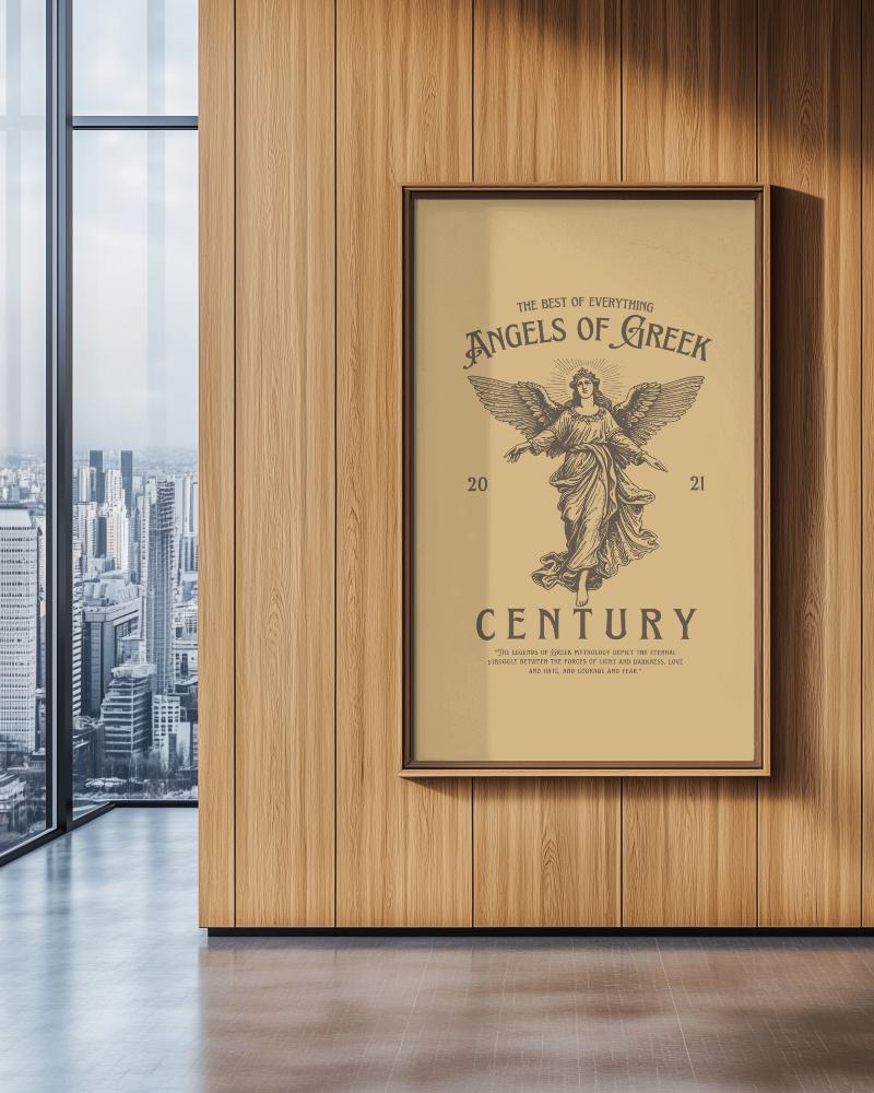 Urban Office Space Wood Paneling Angels Of Greek Frame Mockup