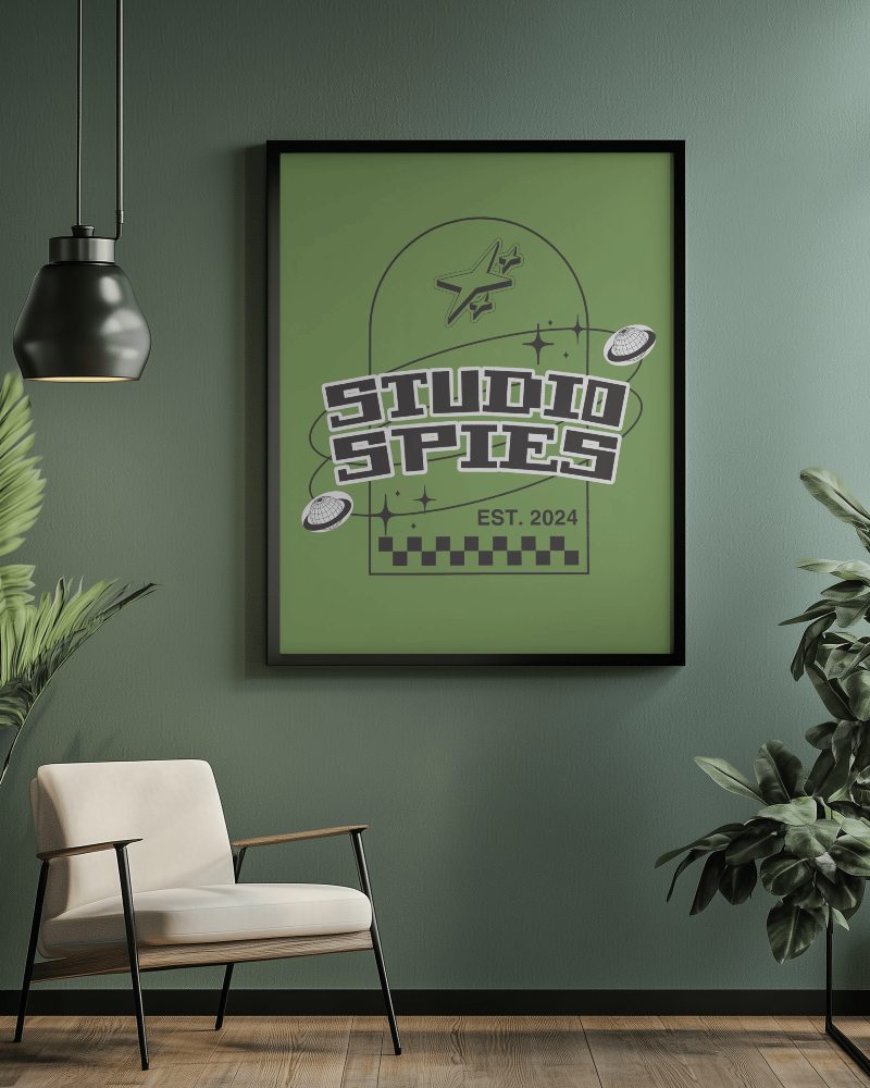 Studio Spies Artwork Frame Mockup Mid Century Modern Chair