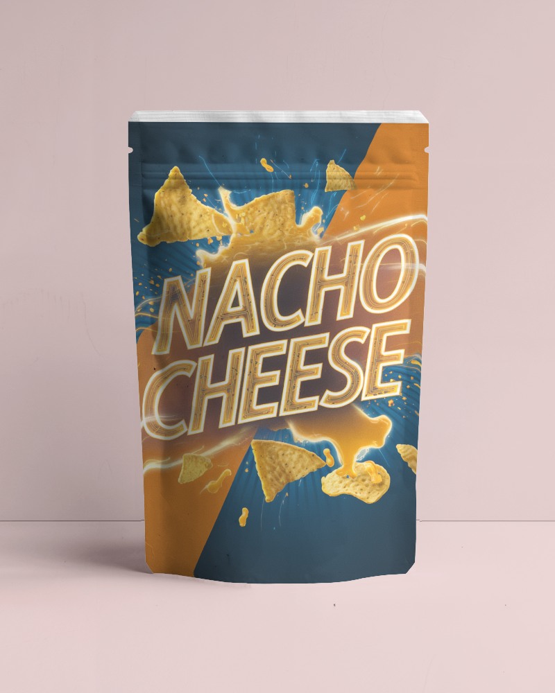 Soft Pink Pouch Mockup Minimalist Stand Up Packaging Against Muted Pastel Background