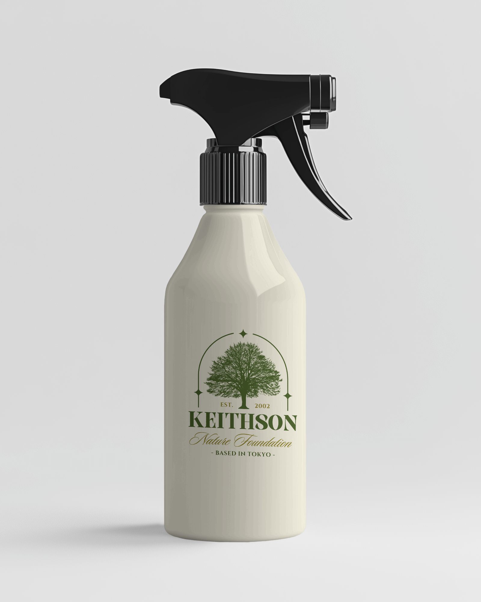 Modern Spray Bottle Mockup Sleek White Bottle With Black Trigger On Clean Minimal Background