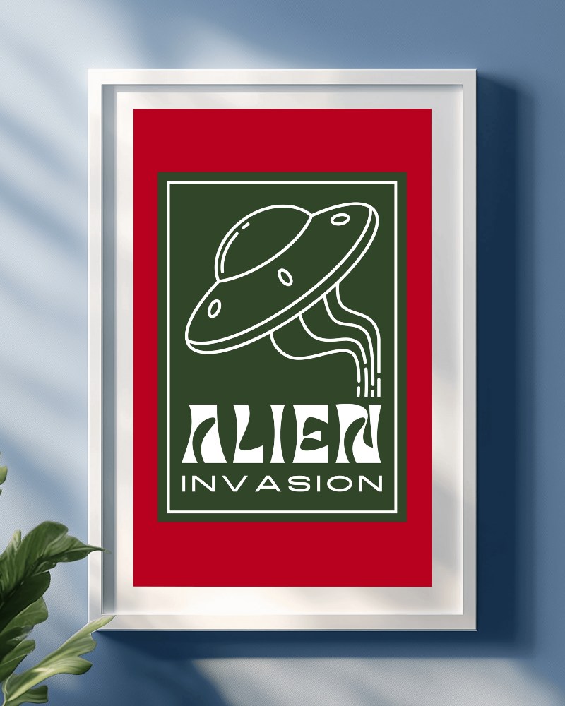 Sunlit Frame Mockup With Blue Wall Background And Green Leaves For A Fresh Look