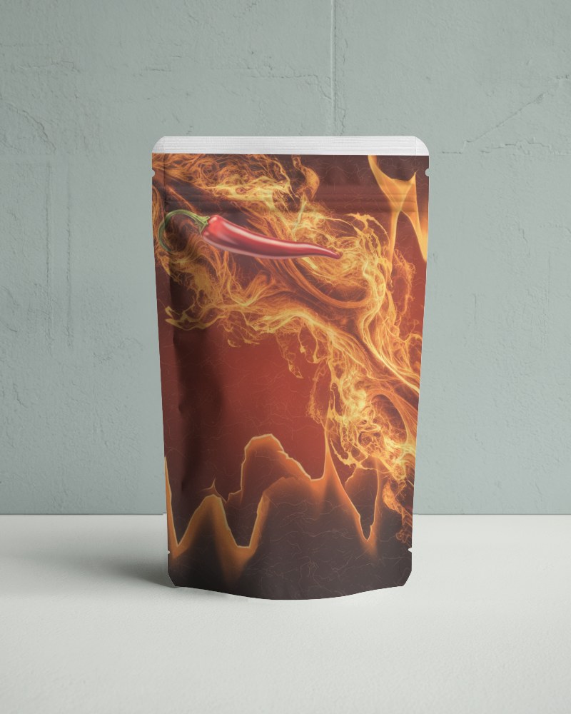 Textured Wall Pouch Mockup Modern Matte Finish Packaging With Sophisticated Muted Green Backdrop