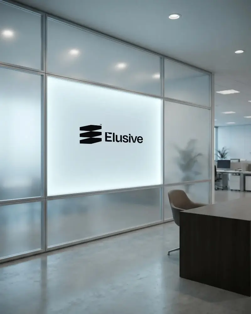 Modern Corporate Office Wall Display Mockup With Minimalist Ambient Lighting And Clean Lines