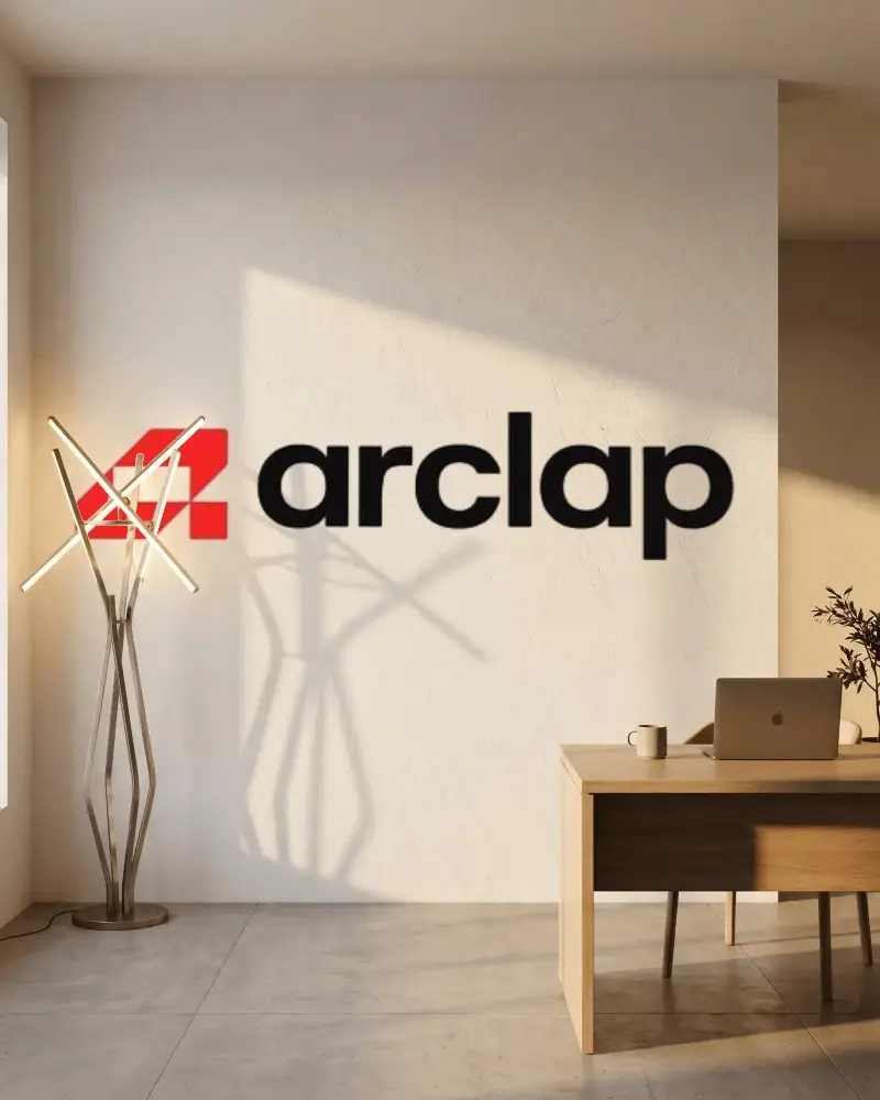 Modern Minimalist Office Space With Blank Wall Logo Mockup Presentation Design