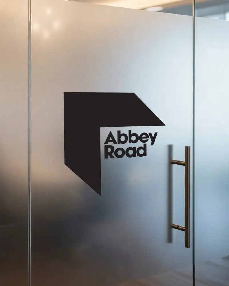 Modern Office Glass Door With Metal Handle And Frosted Finish For Minimalist Space Wall Logo Mockup