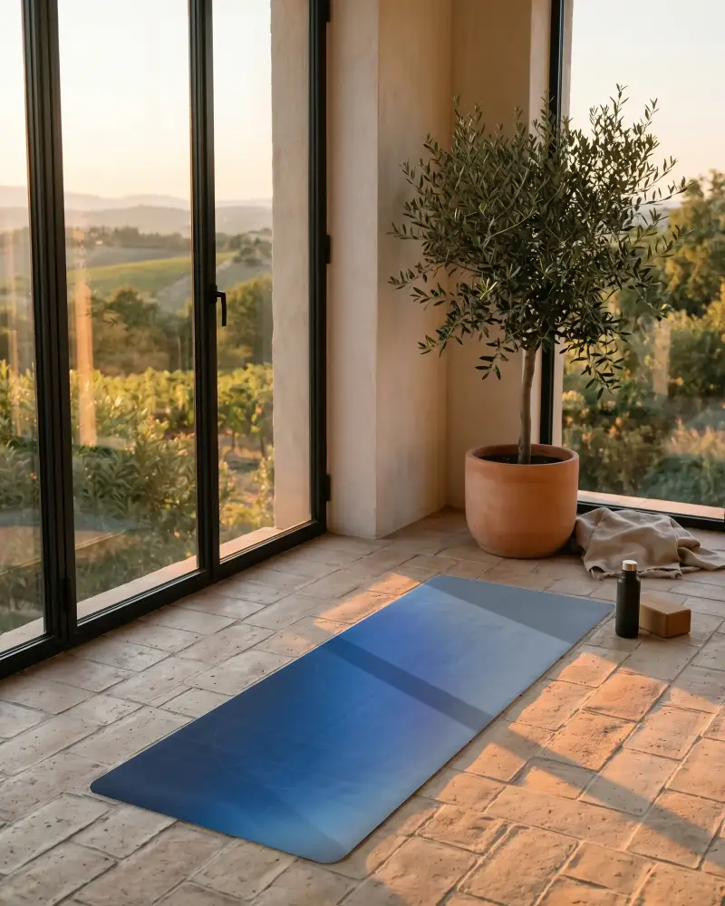 Premium Non Slip Yoga Mat Mockup In Natural Light With Clean Minimalist Design