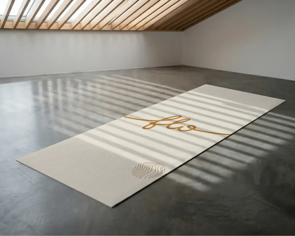 Premium Yoga Mat Mockup With Natural Light Shadow Pattern For Yoga Brand Promotion