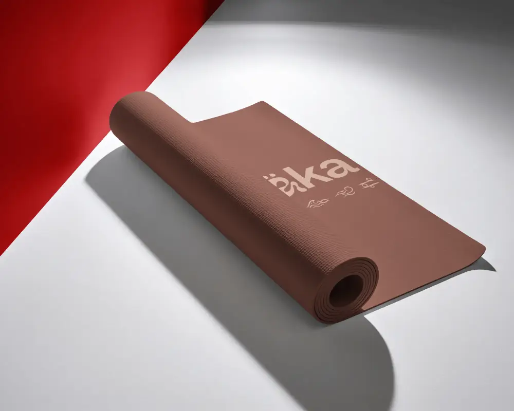 Yoga Mat Mockup In Minimalist Setting Showcasing Flexibility And Durable High Quality Material