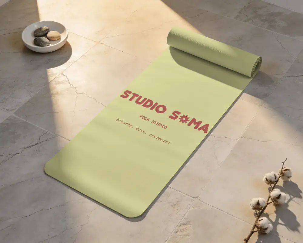 Eco Friendly Yoga Mat Mockup High Density Cushioning For Comfort And Joint Protection Daily Practice
