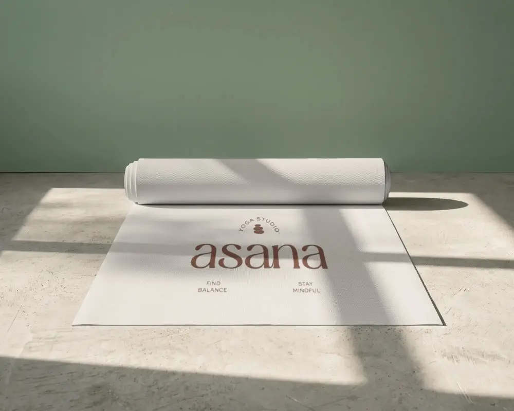Premium Quality Rolled Yoga Mat Mockup For Fitness And Wellness Product Promotion Online