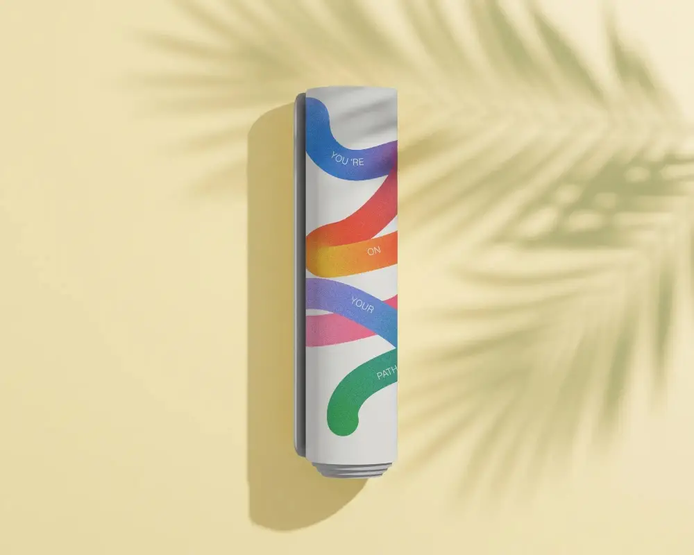 Rolled Yoga Mat Mockup For Active Lifestyle And Fitness Brands Showcasing Product Design
