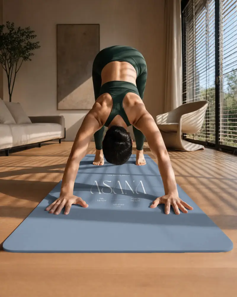 Ergonomic Non Slip Yoga Mat Mockup For Online Store Advertising And Yoga Brand Promotion