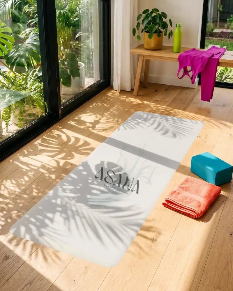 Premium Yoga Mat Mockup For Active Lifestyle Exercise And Home Workout Design Presentation