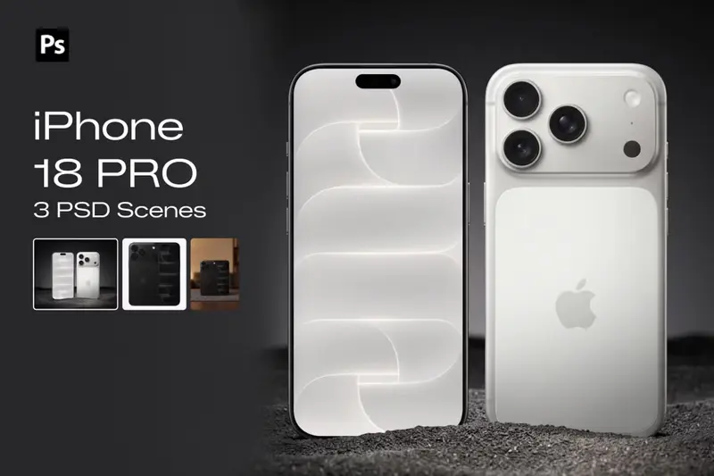 iPhone 18 Pro Mockup Bundle