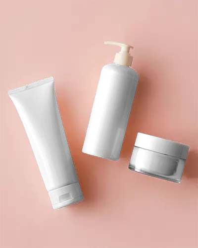 Modern Cosmetic Bottles And Tube Mockup For Beauty Product Label Design