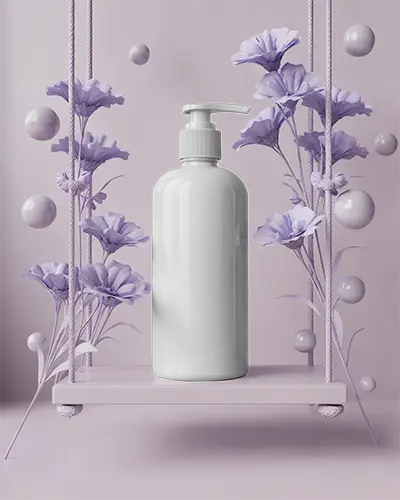 Premium Cosmetic Pump Bottle Mockup For Luxury Skin Care Product Packaging Display 