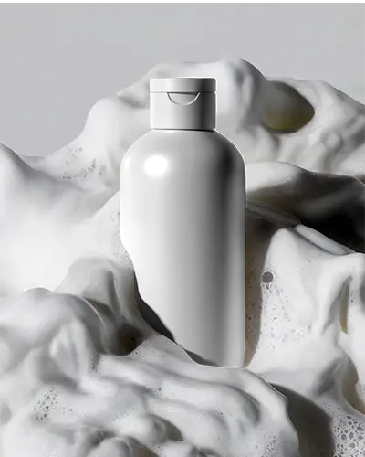 Cosmetic Packaging Mockup With Flip Top Cap Surrounded By Soft Lather Foam Design