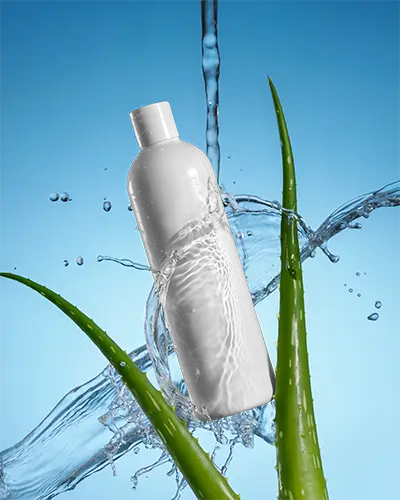 Refreshing Water Infused Skin Care Bottle Mockup Aloe Vera Extract Natural Cosmetic Packaging