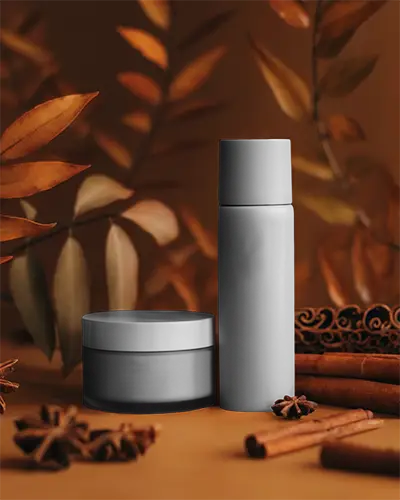 Luxury Cosmetics Packaging Mockup For Skincare Creams And Mist Spray Products Display