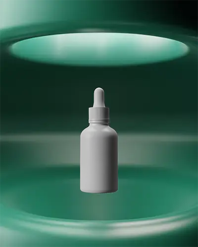 Modern Dropper Bottle Mockup For Cosmetic Skin Care Product Packaging Design Display