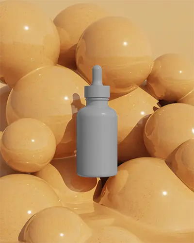 Minimalistic Dropper Bottle Mockup With Contemporary Abstract Background For Branding Use