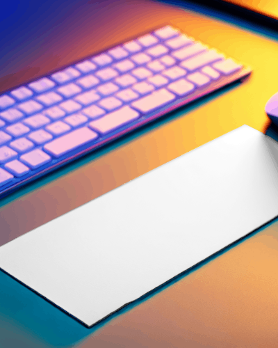 thin-gaming-pad-beside-white-keyboard-having-golden-color-in-background