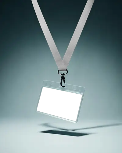 Professional Badge Lanyard Mockup For Corporate Events And Conferences Showcasing Clear Id Holder