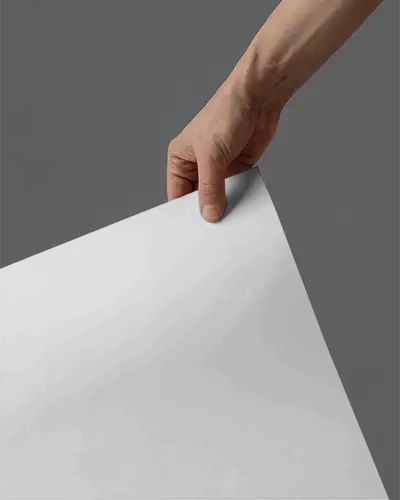 Hand Holding Blank Poster Mockup For Custom Designs And Artwork Presentation Display