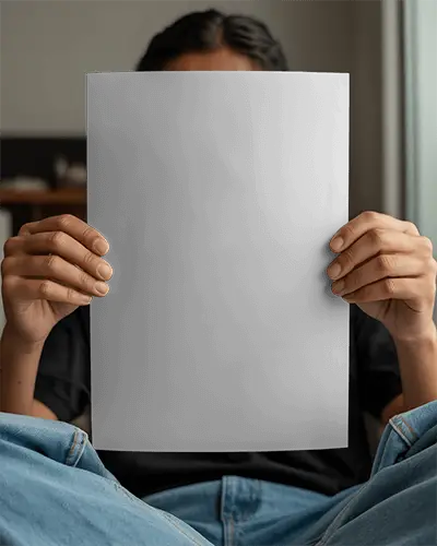Person Holding Poster Mockup Closeup For Design Display And Presentation Purposes