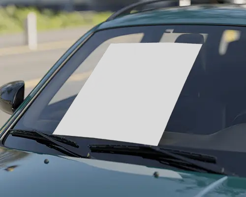 Car Windshield Poster Mockup For Advertisement Or Promotional Use Outdoor
