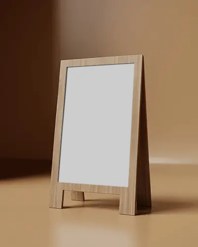 Freestanding Wooden Poster Mockup Stand For Retail Or Home Decoration Use