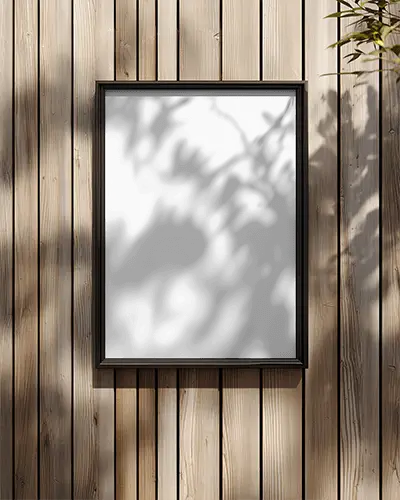 modern-outdoor-vertical-poster-mockup-wood-wall-with-shadow-framed-empty-display