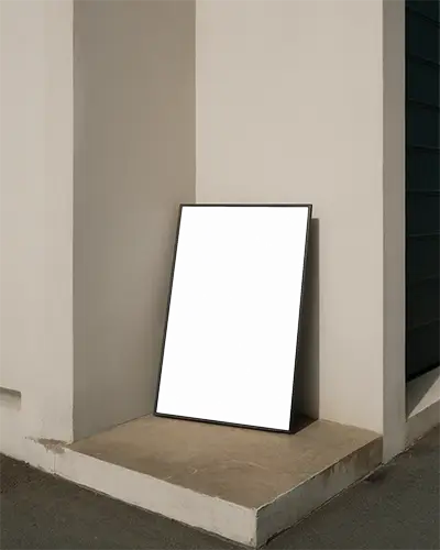 Sleek Blank Poster Mockup Architectural Corner For Advertising And Marketing Use