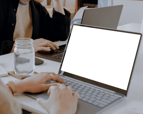 Laptop Mockup In Modern Workspace Near Window With Natural Light