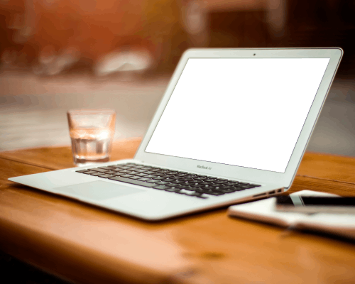 Tablet Mockup On Desk Connected To Monitor In Dual Screen Setup