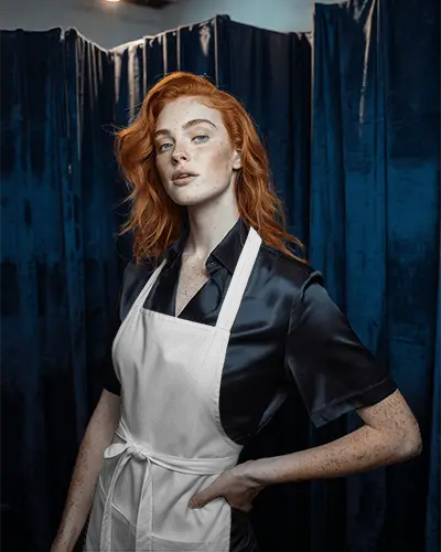 Modern Fabric Apron Mockup Featuring Full Front Coverage And Adjustable Neck Strap