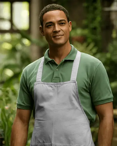 Outdoor Garden Worker Apron Mockup Front View Natural Environment Relaxed Professional Look