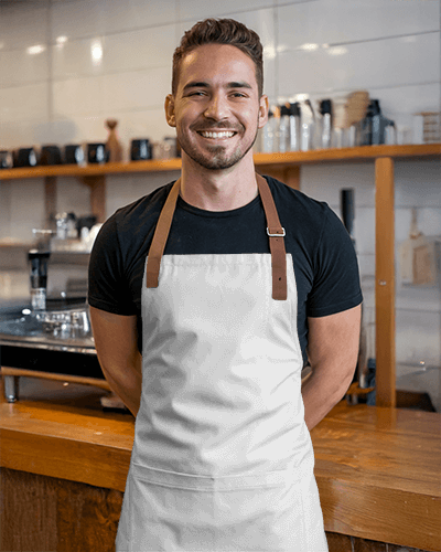 Professional Chef Apron Mockup Male With Branded Slogan