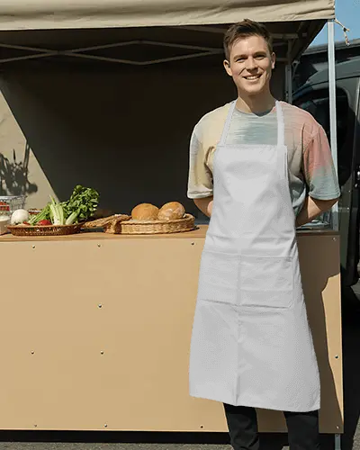 Professional Custom Apron Mockup Chefs And Cooks With Front Pocket And Adjustable Neckband