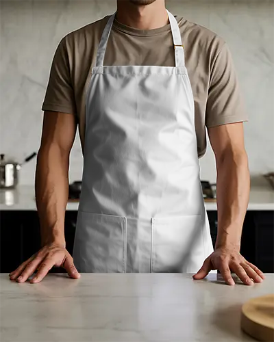 Modern Adjustable Apron Mockup For Professional And Home Chefs With Functional Front Pockets